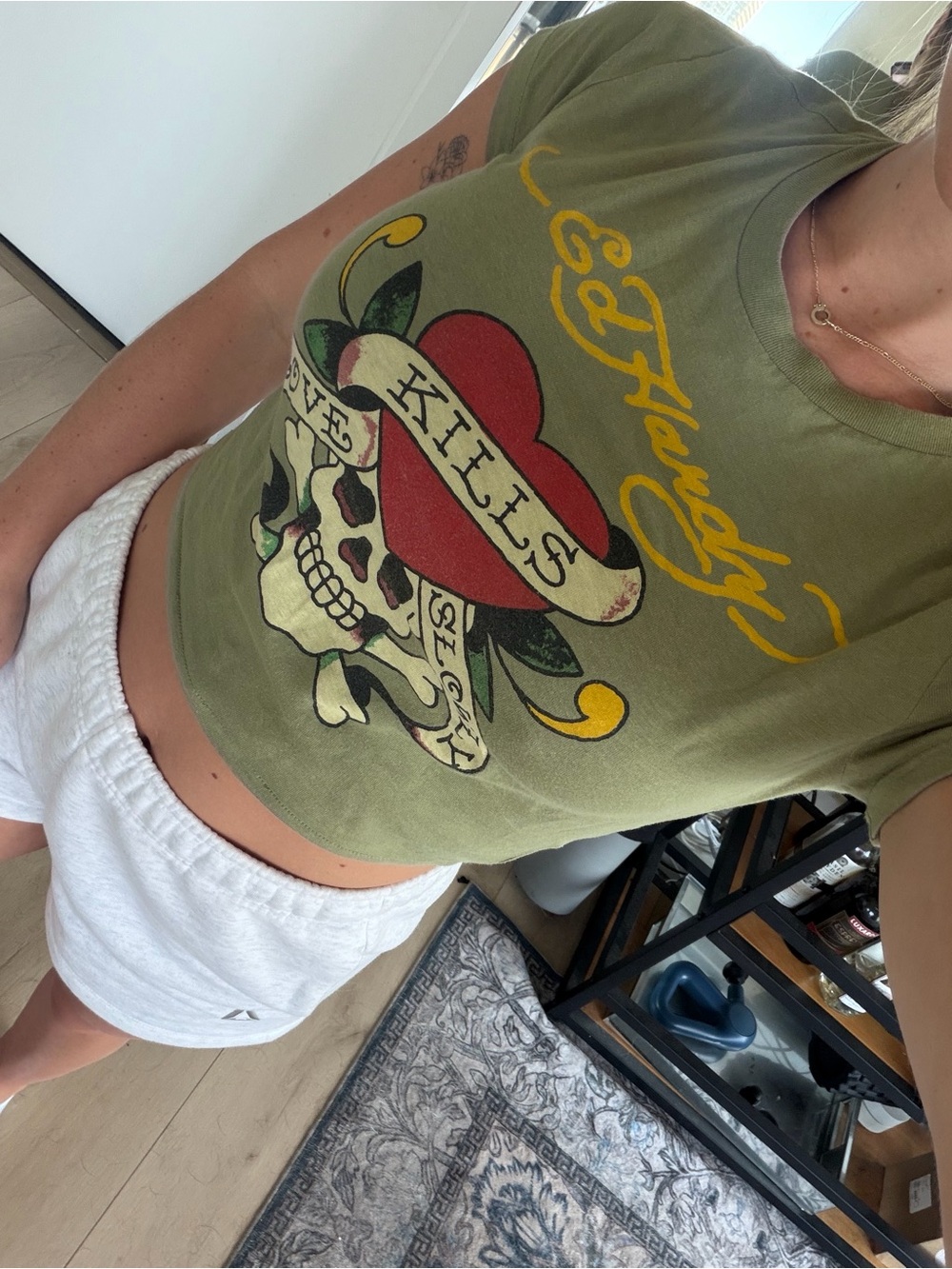Ed Hardy Graphic Cropped Tee